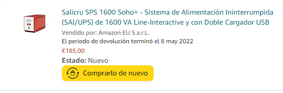 Salicru SPS 1600 Soho+ a 185€